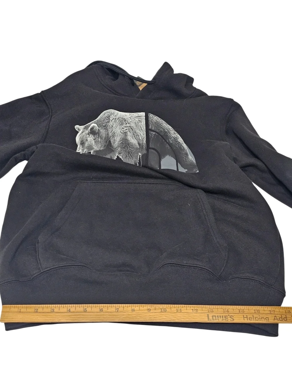 Black Men's Hoodie with Bear Graphic - The North Face